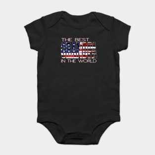 The Best Grandpa In The World US American Flag Grandfathers Baby Bodysuit